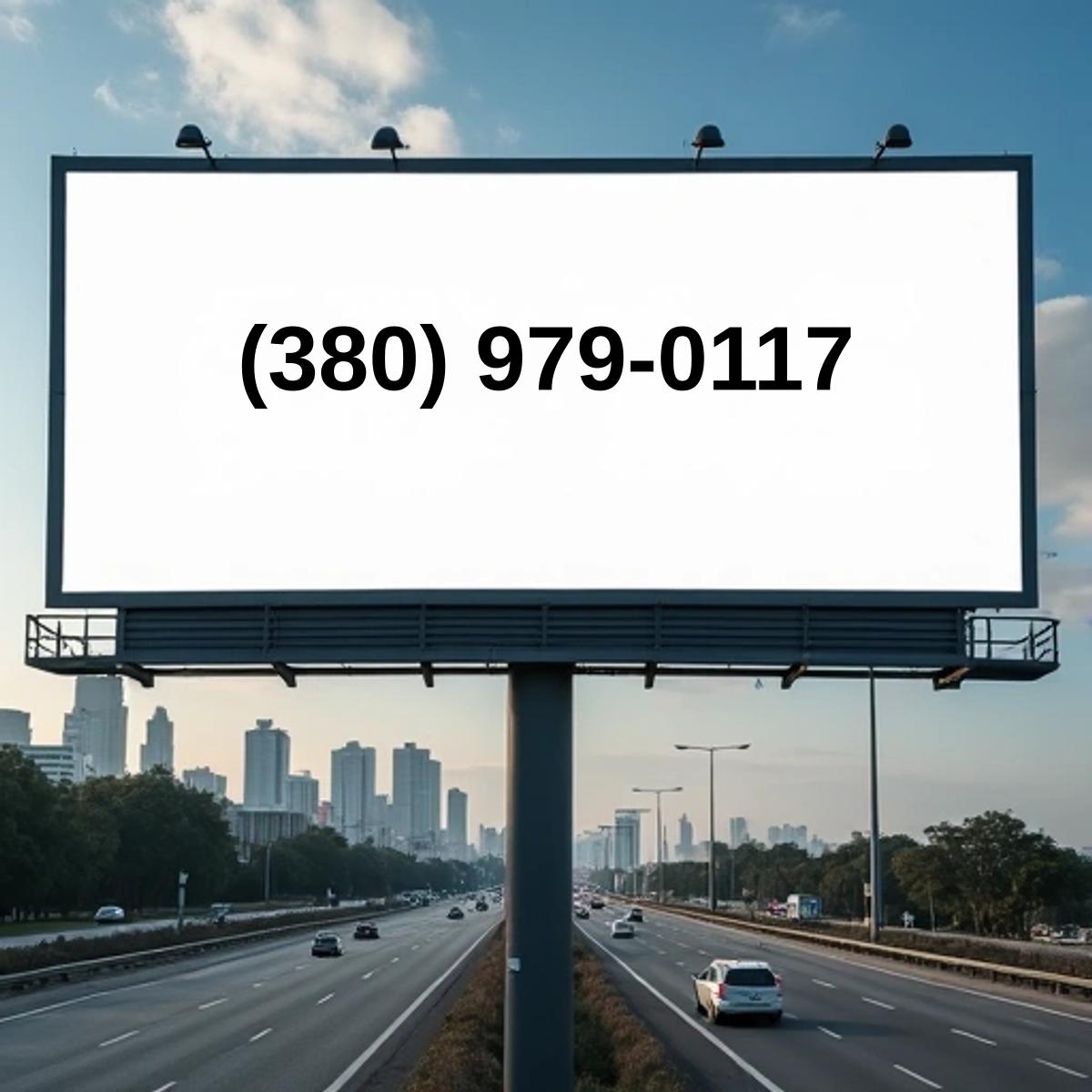 (380) 979-0117 on billboard