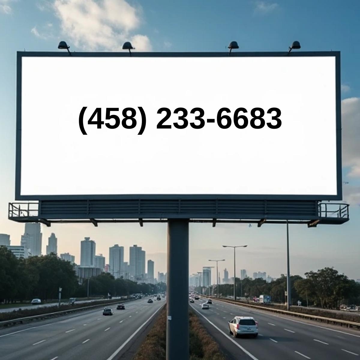 (458) 233-6683 on billboard