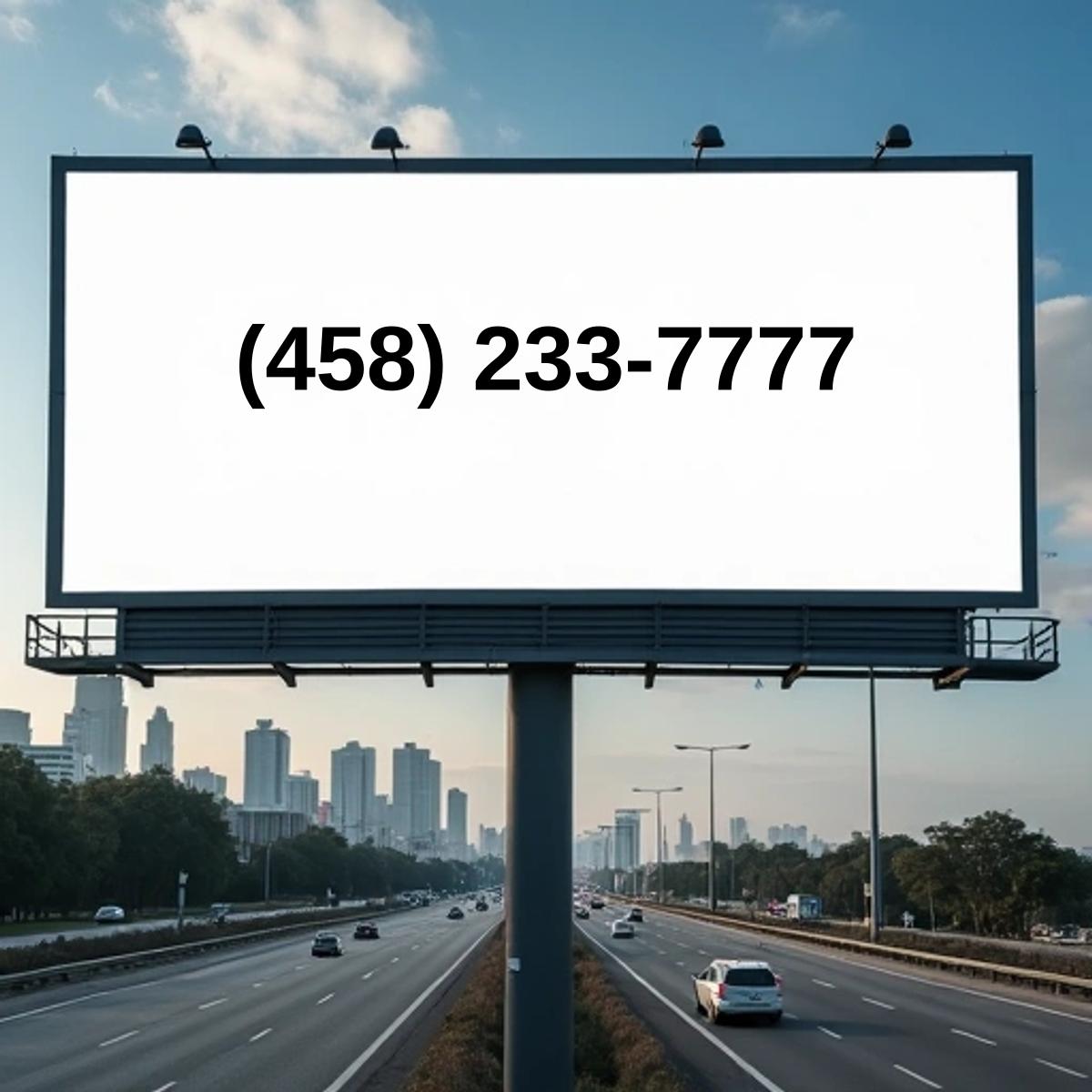 (458) 233-7777 on billboard