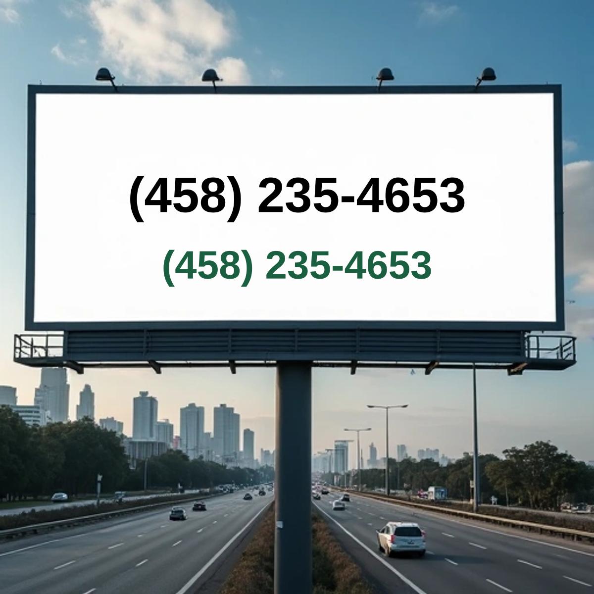 (458) 235-4653 on billboard