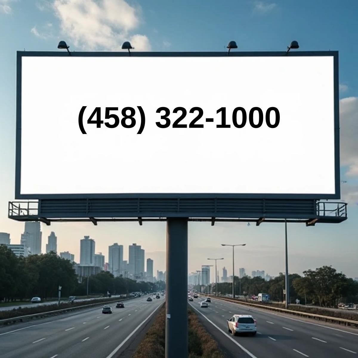 (458) 322-1000 on billboard