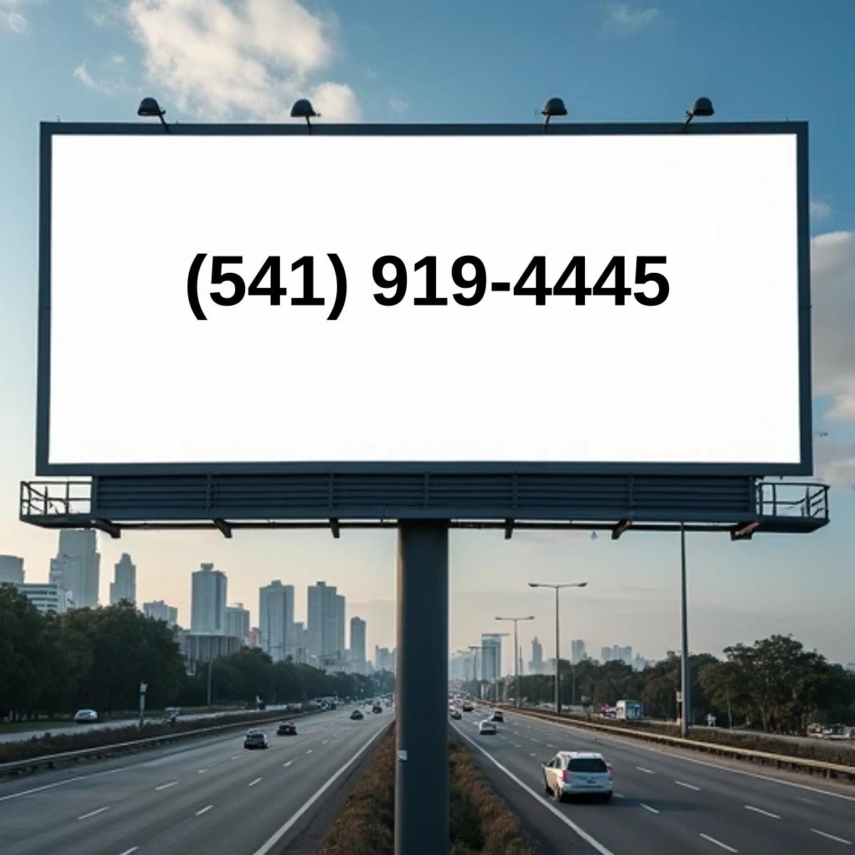 (541) 919-4445 on billboard